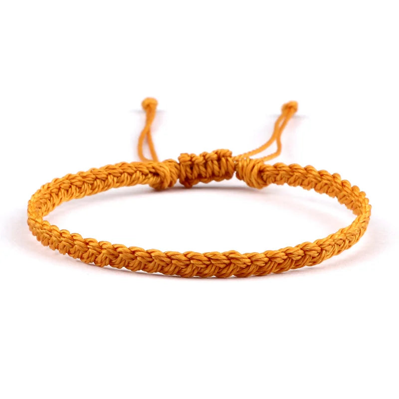 Pulsera brasileña fina y ajustable naranja