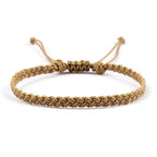 Pulsera brasileña fina y ajustable beige