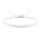 Pulsera brasileña fina y ajustable blanca