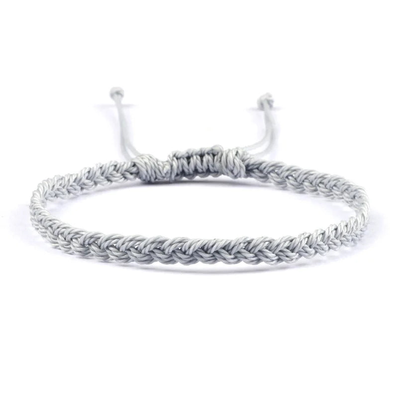 Pulsera brasileña fina y ajustable gris