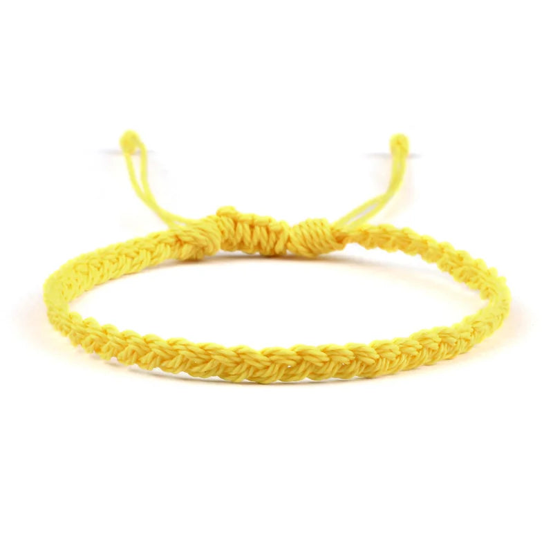 Pulsera brasileña fina y ajustable amarilla