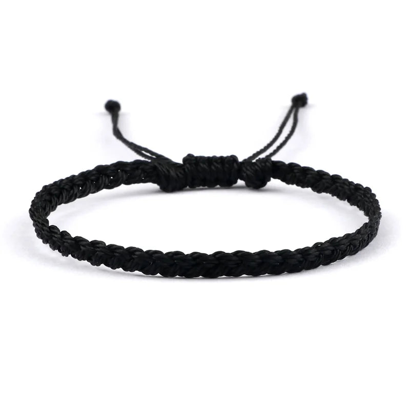 Pulsera brasileña fina y ajustable negra