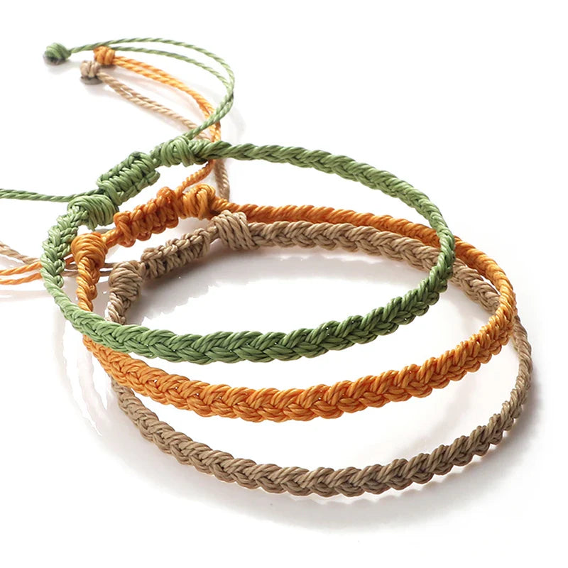 Pulsera brasileña fina y ajustable naranja