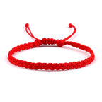 Pulsera brasileña fina y ajustable roja