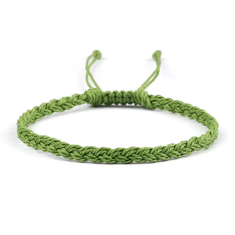 Pulsera brasileña fina y ajustable verde