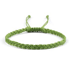 Pulsera brasileña fina y ajustable verde