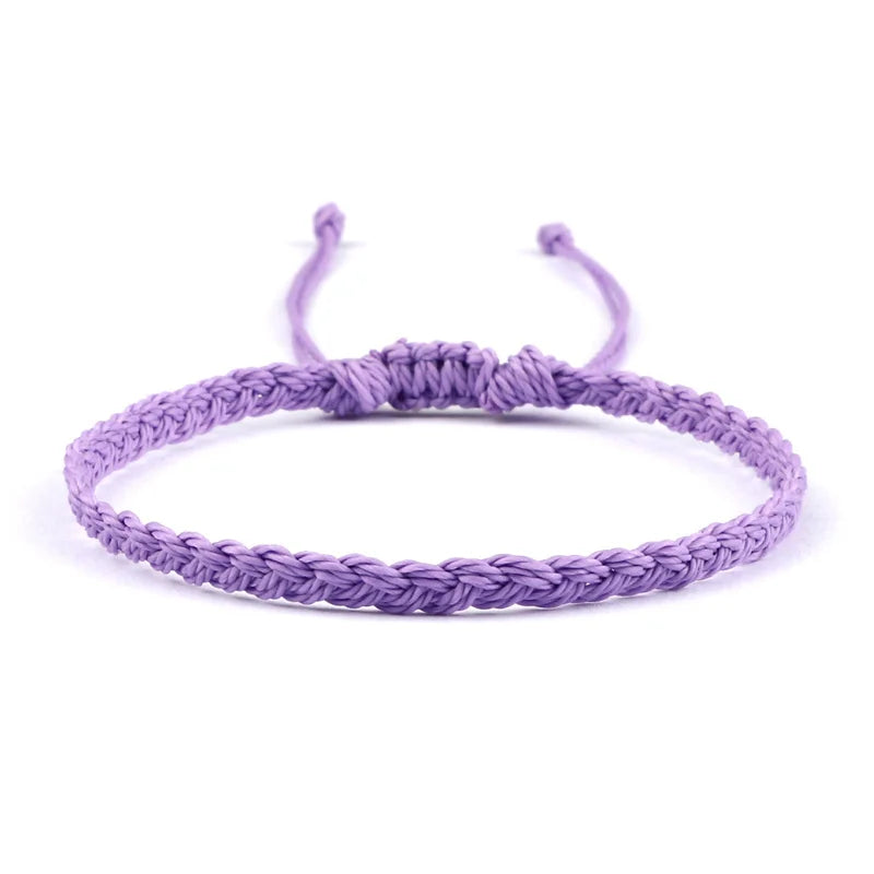 Pulsera brasileña fina y ajustable violeta