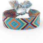 Pulsera brasileña ancha con motivos geométricos naranja