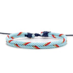 Pulsera brasileña minimalista de hilo de algodón azul 