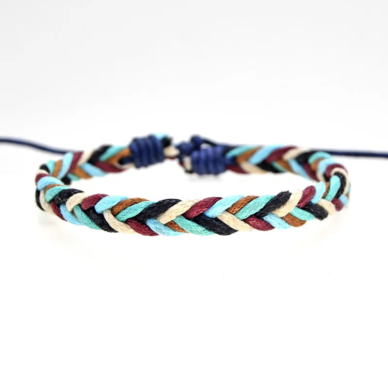 Pulsera brasileña minimalista de hilo de algodón multicolor