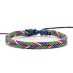 Pulsera brasileña minimalista de hilo de algodón violeta