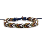 Pulsera brasileña minimalista de hilo de algodón verde y blanco
