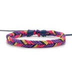 Pulsera brasileña minimalista de hilo de algodón violeta
