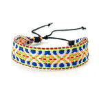 Pulsera brasileña unisex estilo vacaciones amarilla y azul