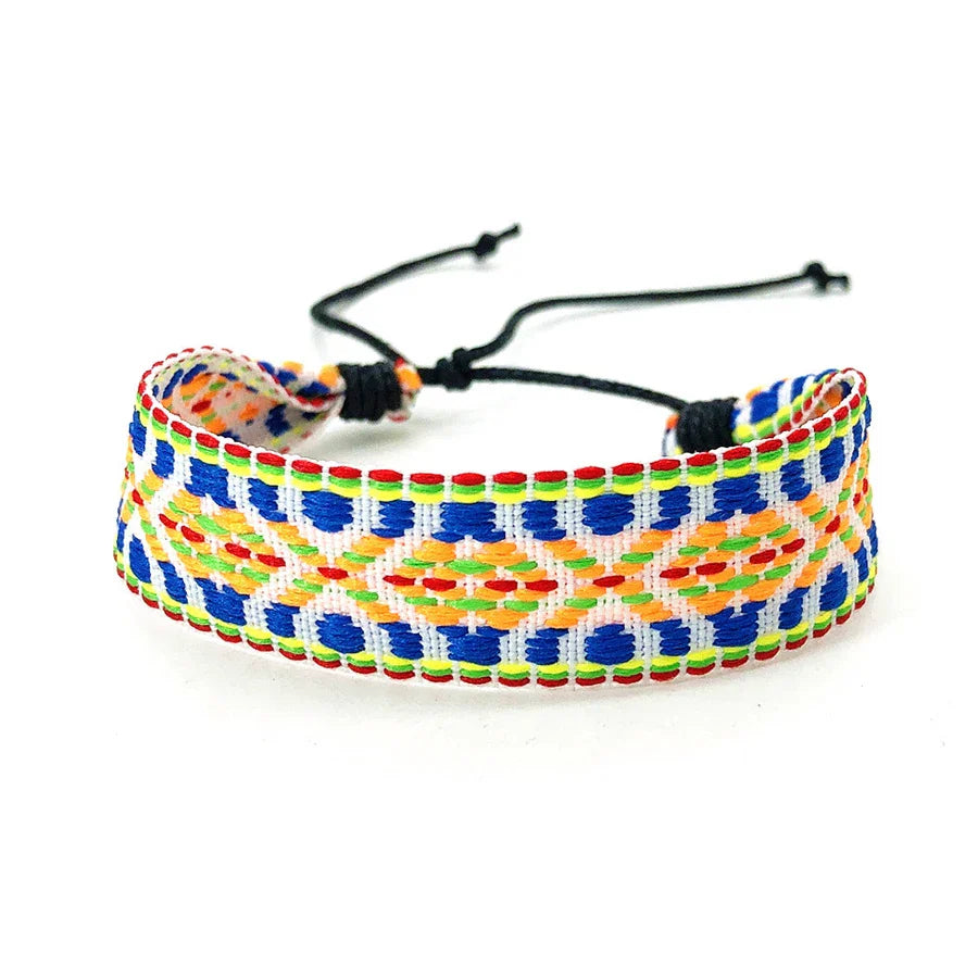 Pulsera brasileña unisex estilo vacaciones amarilla y azul