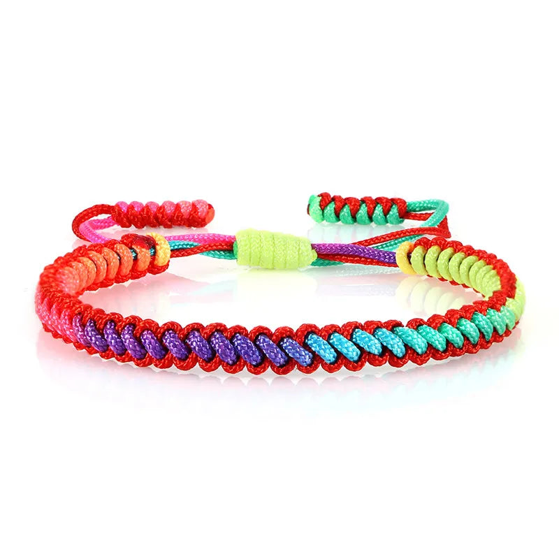 Pulsera brasileña multicolor para mujer roja