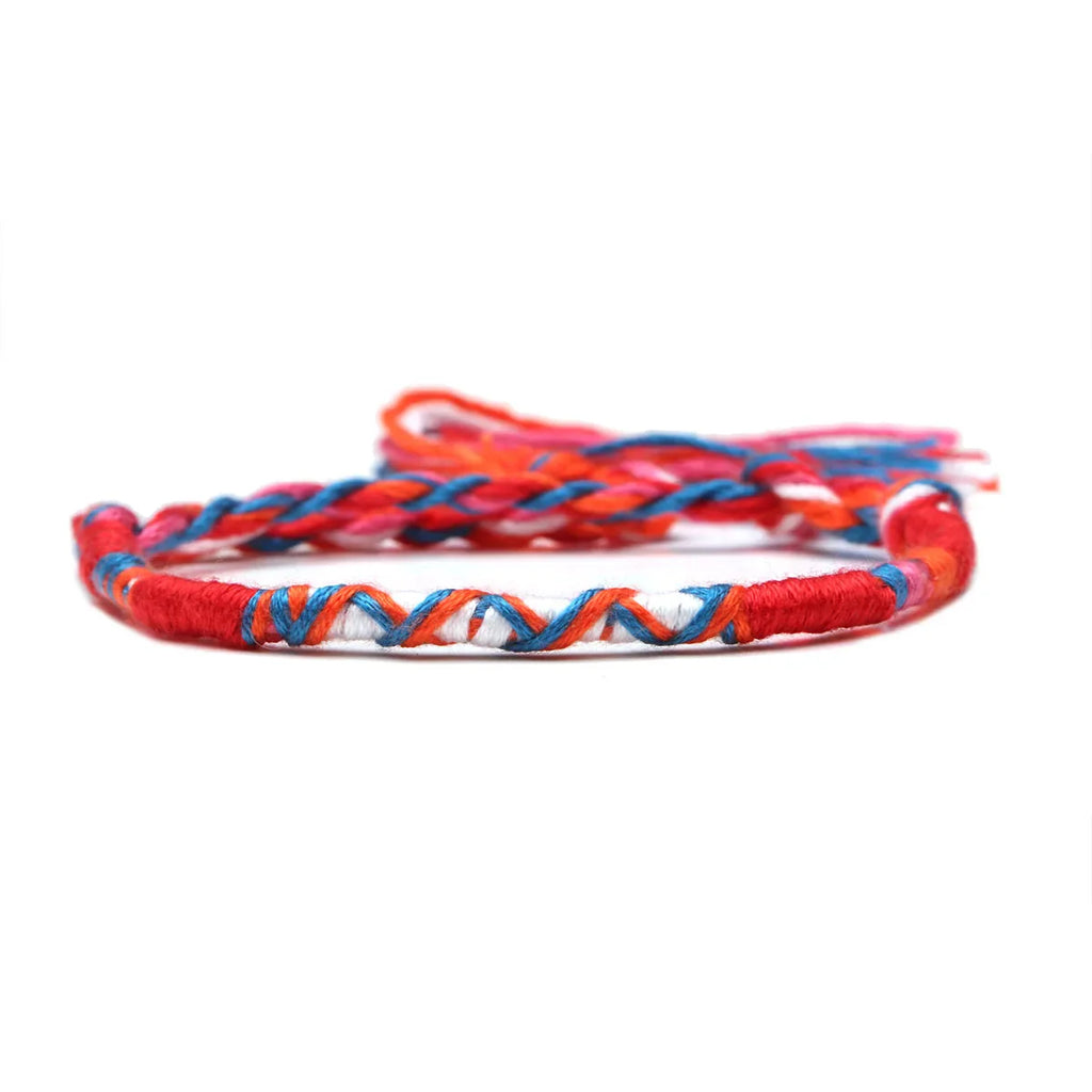 Pulsera brasileña estilo hippie bohemio roja