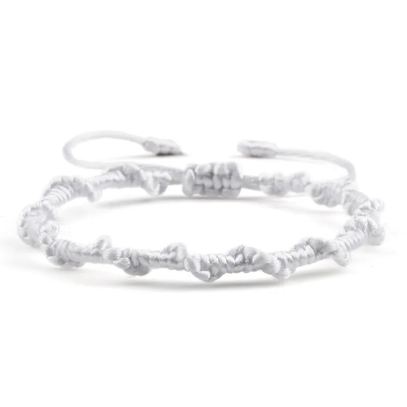 Pulsera brasileña trenzada artesanal blanca