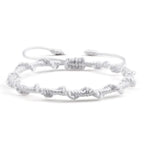Pulsera brasileña trenzada artesanal blanca