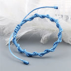 Pulsera brasileña trenzada artesanal azul claro