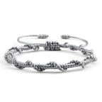 Pulsera brasileña trenzada artesanal gris