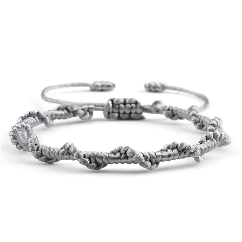 Pulsera brasileña trenzada artesanal gris