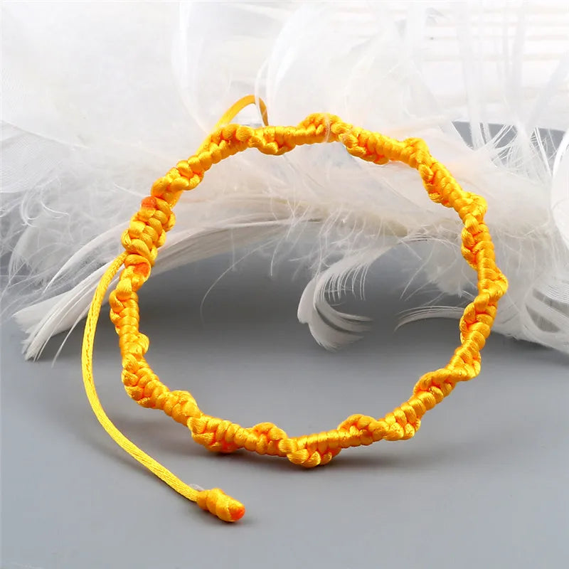 Pulsera brasileña trenzada artesanal naranja