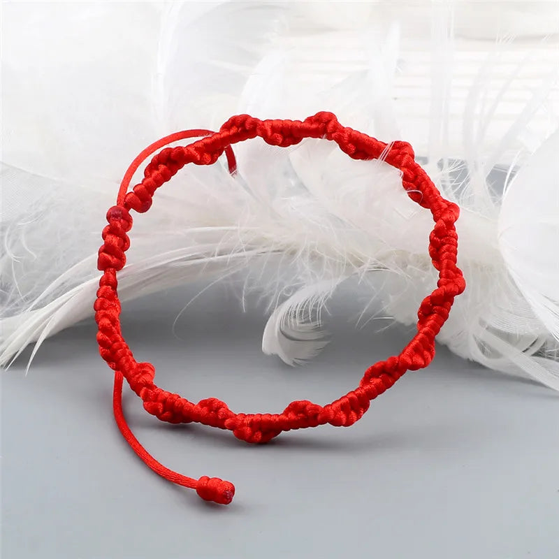 Pulsera brasileña trenzada artesanal roja