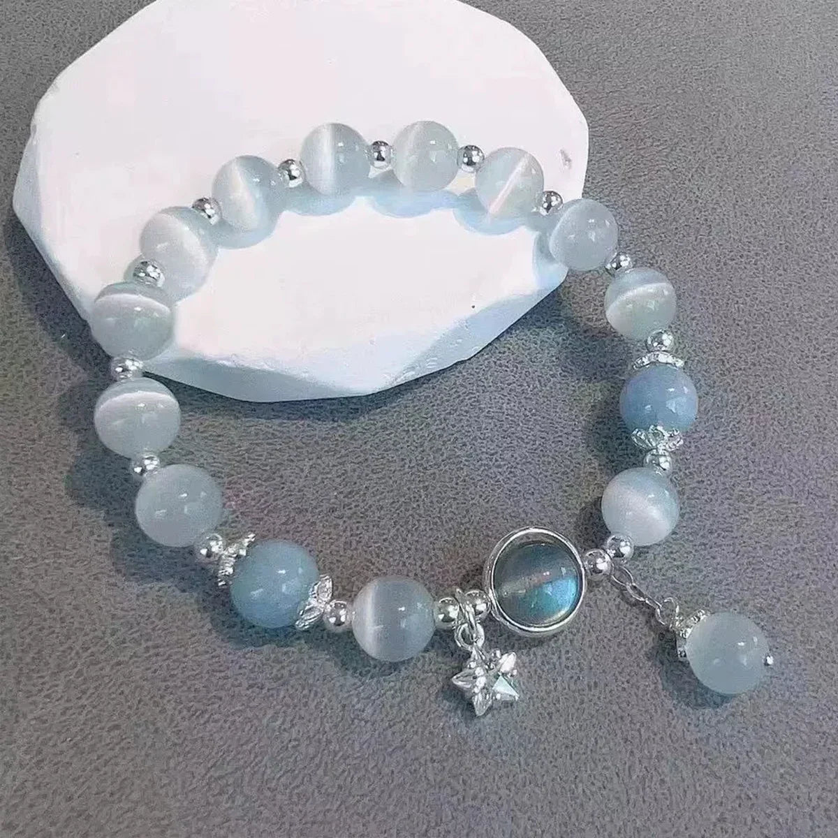 Pulsera celeste piedra lunar