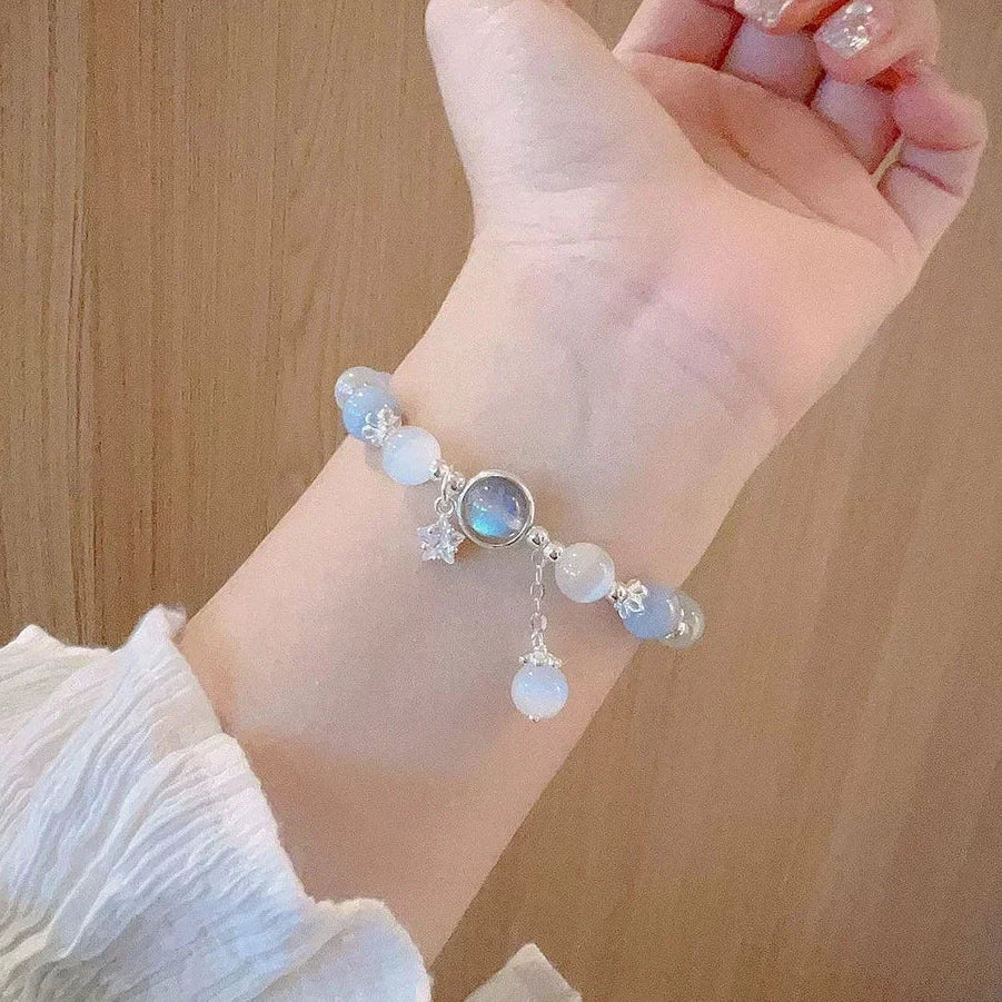 Pulsera celeste piedra lunar