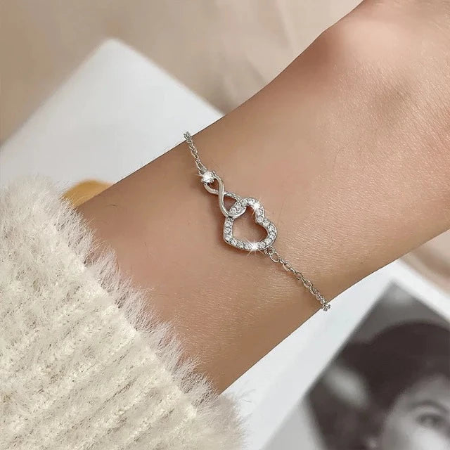 Pulsera Corazón Amor Infinito Plata para Mujer