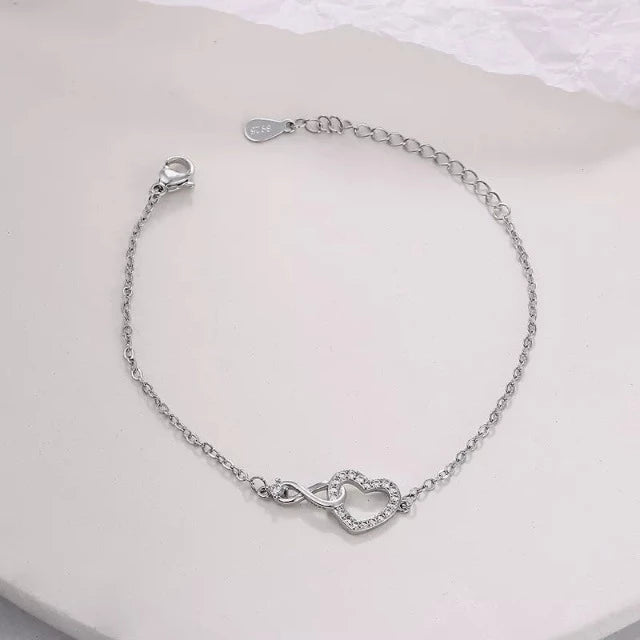 Pulsera Corazón Amor Infinito Plata para Mujer