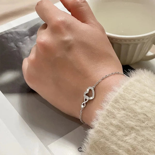 Pulsera Corazón Amor Infinito Plata para Mujer