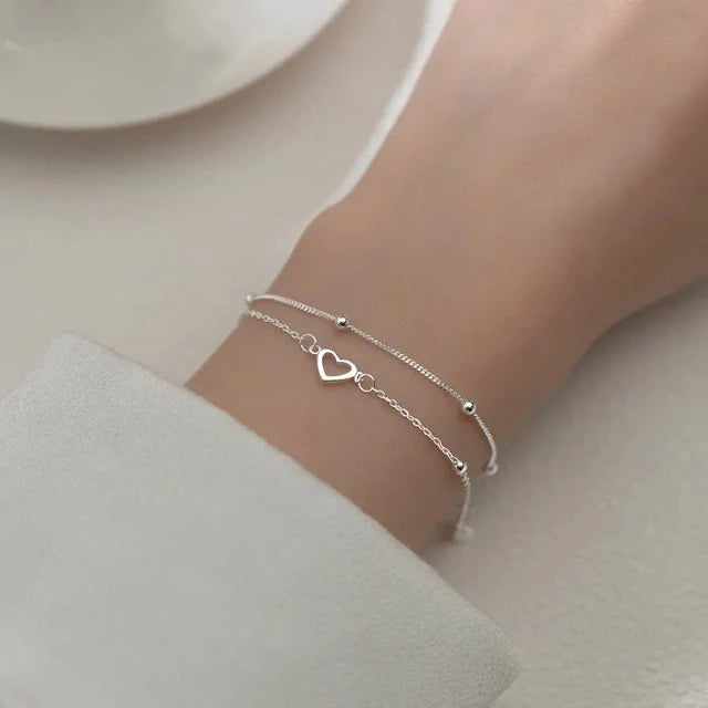 Pulsera Corazón de Plata para Mujer