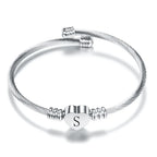 Pulsera corazón con inicial de plata s