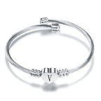 Pulsera corazón con inicial de plata v