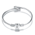 Pulsera corazón con inicial de plata o