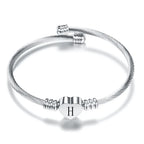 Pulsera corazón con inicial de plata h