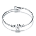 Pulsera corazón con inicial de plata n