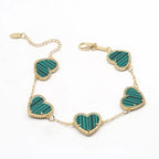 Pulsera Corazón Dorado Mujer verde