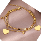 Pulsera Doble Corazón Mujer 