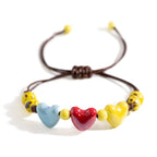 Pulsera corazón de cerámica roja