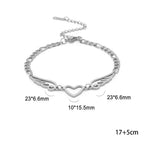 Pulsera corazón y alas de ángel