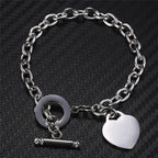 Pulsera Corazón Gruesa Mujer plata