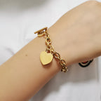 Pulsera Corazón Gruesa Mujer oro