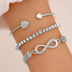 Pulsera Corazón Infinito Plata y Oro (Lote de 3 Pulseras) plata