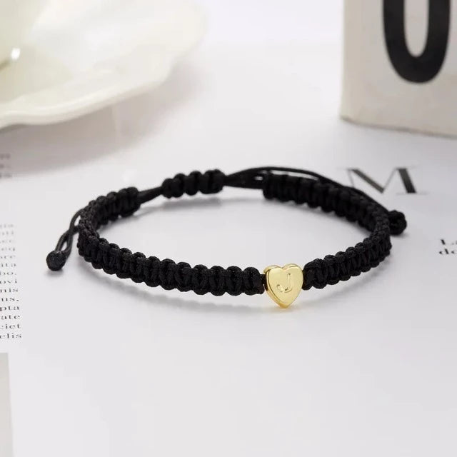 Pulsera Corazón Inicial Oro
