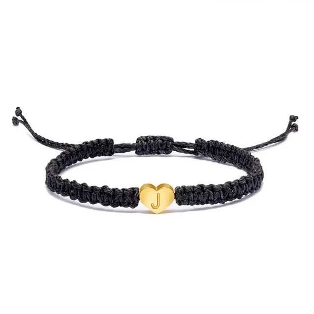 Pulsera Corazón Inicial Oro 