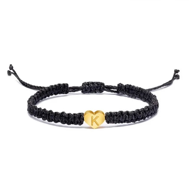 Pulsera Corazón Inicial Oro 