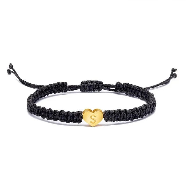 Pulsera Corazón Inicial Oro 